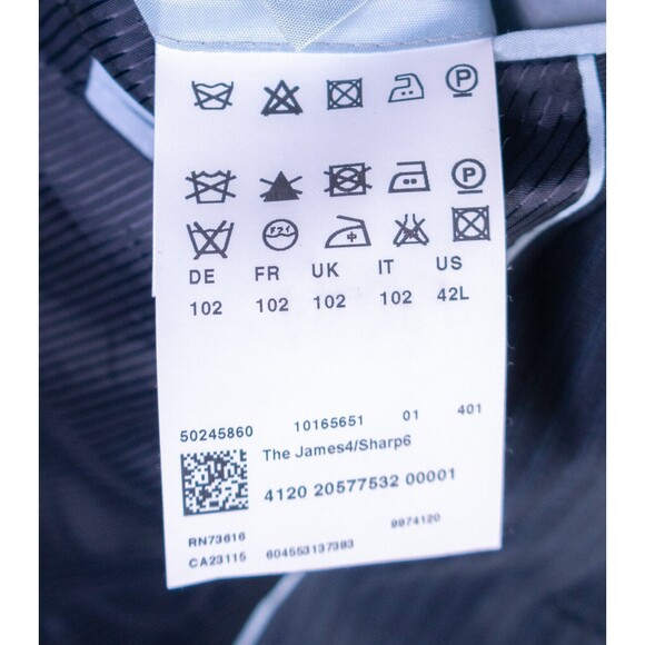 Hugo Boss The JAMES Blazer Sport Coat 2-Button Casual Jacket 42L Wool Stripped - Picture 11 of 15